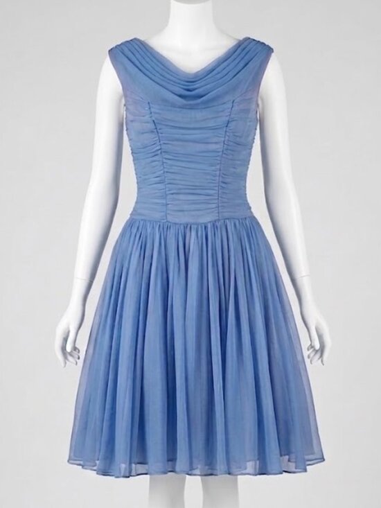 Source Unknown Dresses & Skirts - Vintage 1950s Periwinkle Blue Party Dress  | Mid-Century Cocktail Gown